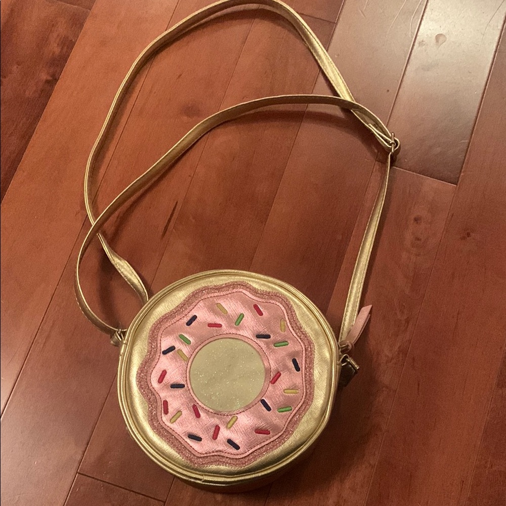 Pink and Gold Donut Crossbody Bag